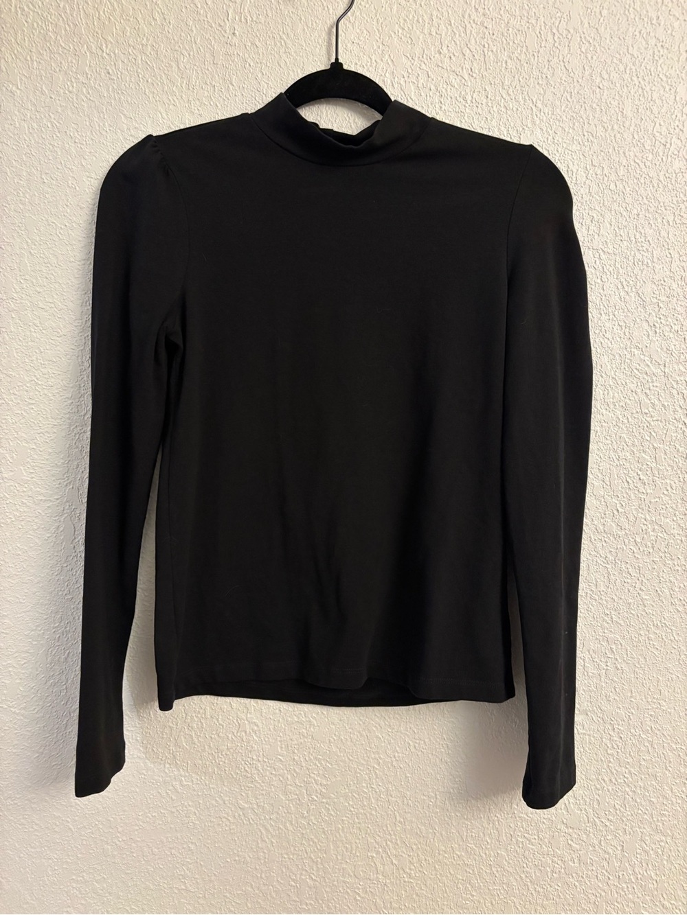 Saint + Sofia Classic Black Long-Sleeve Mock Neck Top